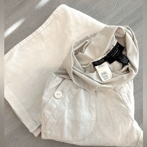 Sanctuary Pea In The Pod White 100% Linen Cargo Maternity Pants Size 27